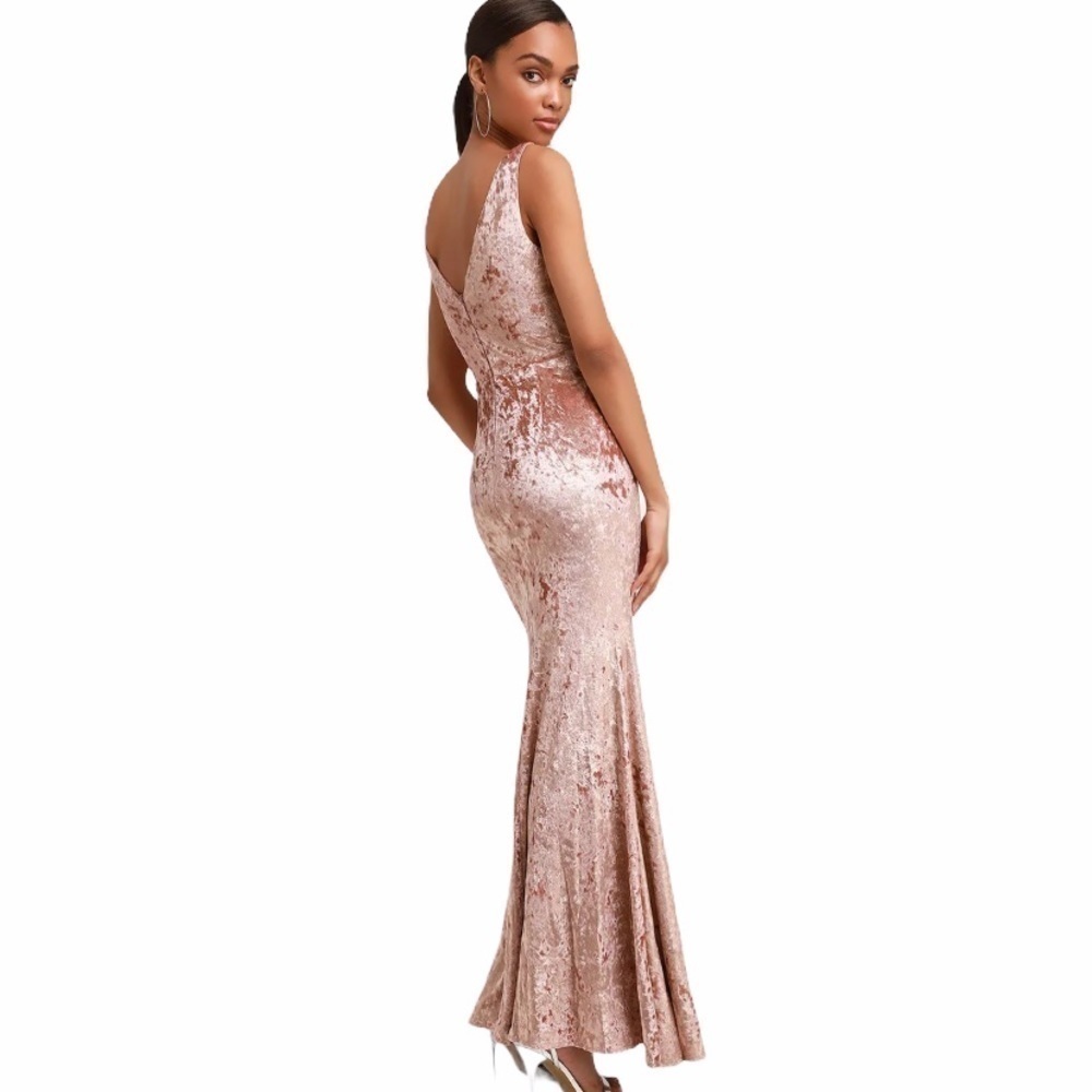 Krista Mauve Velvet Sleeveless Maxi Dress formal - Picture 3 of 4